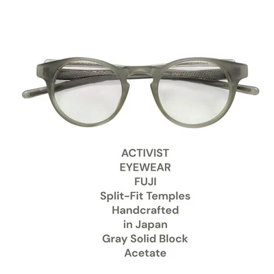 ACTIVIST 眼镜 富士 03 灰色 实心方块 醋酸纤维 豪华设计师 独特 — 第 1/4 张图片
