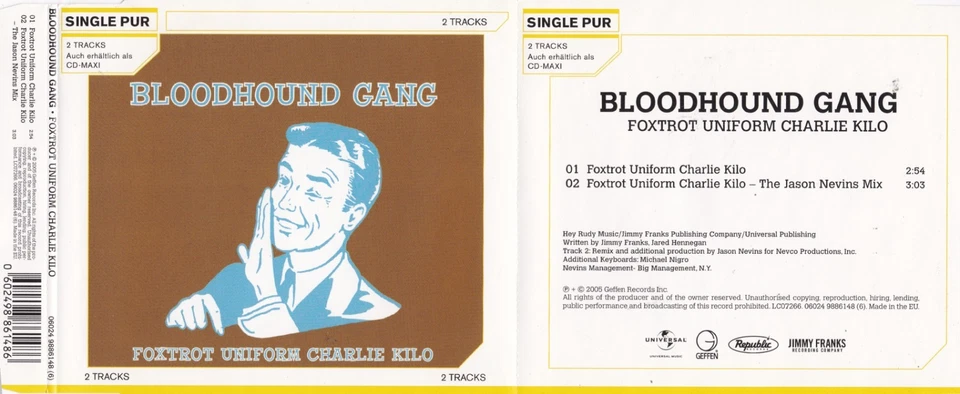 Bloodhound Gang - Foxtrot Uniform Charlie Kilo  (2 Track Maxi CD) - Bild 1 von 1