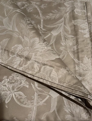 $300 Queen Yves Delorme Sábana Plana de Lujo Aurore Pierre Floral Satén Francia Nueva Foto 1 de 4