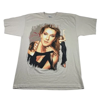 Camiseta bege nova 1998 Celine Dion Let's Talk About Love World Tour • GG - Imagem 1 de 4