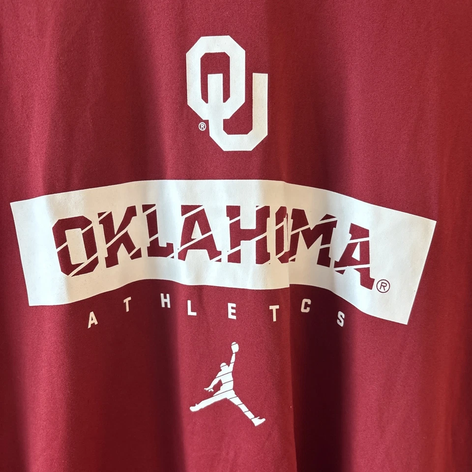 NIke Jordan Brand Dri Fit Shirt Oklahoma Sooners Athletics NCAA OU Men's Red 3XL - Image 1 of 4
