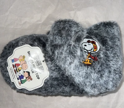 Zapatilla de caña alta Peanuts Sherpa Snoopy y Woodstock antideslizante rosa, NUEVA Foto 1 de 4