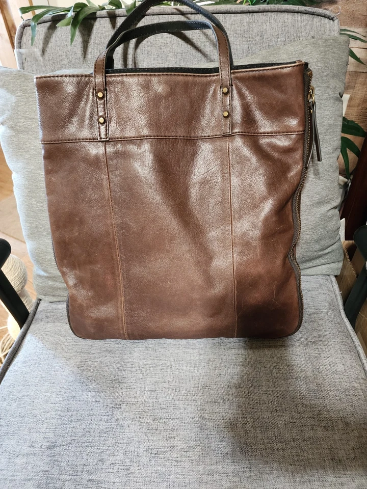 J. Crew Brimfield коричневый кожаный сумка с короткими ручками наплечная сумка расширяемый унисекс | цвет:... - Изображение 1 из 4