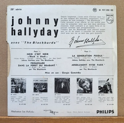 D - Johnny Hallyday  Noir C'est Noir  EP 45T 1967/68 RARE Jat Sans RABATS - Photo 1/3