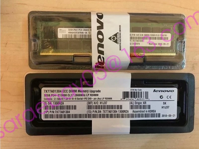 NEW Lenovo 01DE974 7X77A01304 32GB 2Rx4 DDR4 PC4-2666V RDIMM Server RAM Memory - Image 1 of 4
