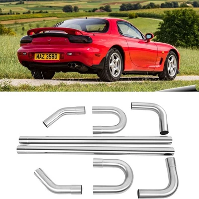 For Mazda RX7 8PC 2.5" Exhaust Pipe Straight Mandrel Bend Kit Stainless Steel - Image 1 of 4