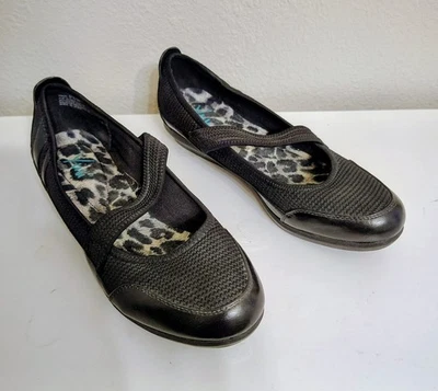 Zapatos sin cordones planos Mary Jane Yuu Spirt usados con correa talla 10W negros Foto 1 de 4