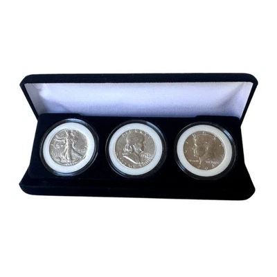 Juego de monedas coleccionables de medio dólar de plata del siglo XX de 3 piezas Foto 1 de 3