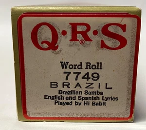 QRS Player Piano Word Roll 7749 Brazil, Brazilian Samba English & Spanish  - Picture 1 of 4