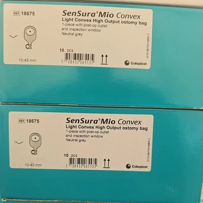 COLOPLAST SenSura Mio convex high output Ostomy Bag 10 XL, Ref 18675. Stoma