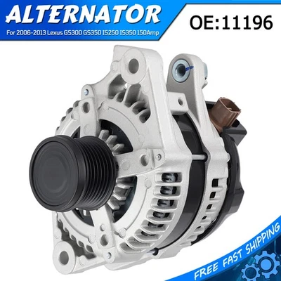 Alternator OEM 11196 for 2006-2013 Lexus GS300 GS350 IS250 IS350 150Amp 7-Groove Foto 1 de 4