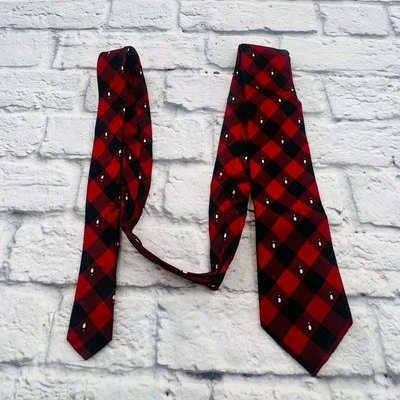 Corbata para hombre TOMMY HILFIGER Buffalo Check Penguin seda cuello rojo/negro 3,5"x60" Foto 1 de 4