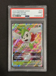 2022 POKEMON SWORD & SHIELD BRILLIANT STARS #014 SHAYMIN VSTAR PSA 9 - Picture 1 of 4