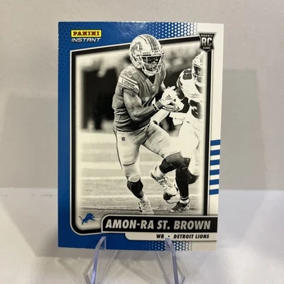 2021 Panini Instant Amon-Ra St. Brown Black & White Limited Rookie 1/ Print - Image 1 of 4