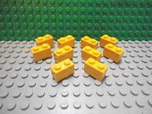 Lego 10 Bright Light Orange 1x2 brick block NEW - Picture 1 of 1