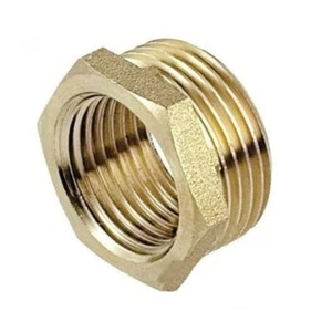 Threaded Pipe Reducer Bushing Fittings Brass 3/8 1/2 3/4 1 Inch Male x Female - Picture 1 of 2