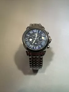 ⚡️RARE Louis Bolle A-5037-564 Men's Chronograph Watch Blue & Silver Working!! - Picture 1 of 11
