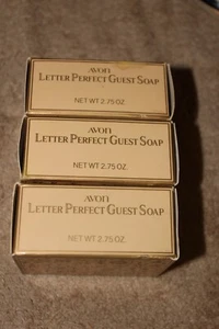 Lot 3 AVON Guest Soap "LETTER PERFECT " Bars 2 M & A 2.75 oz Vintage 1984 NEW - Picture 1 of 6