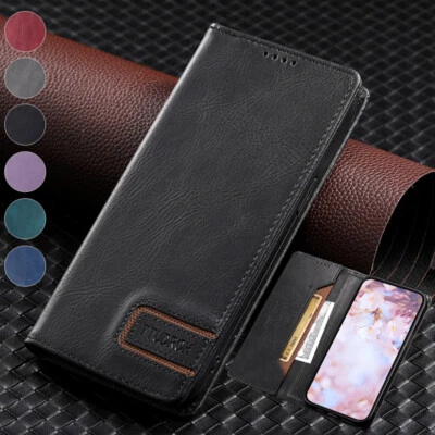 Genuine Leather Wallet Case Flip Cover for iPhone 17/16e/15/14/13/12/11 XR SE 8 - Image 1 of 4