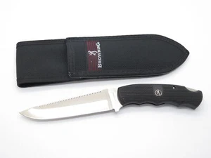 Vtg Browning 616 Seki Japan Swivellok AUS8A Lockback Fixed Saw Hunting Knife - Picture 1 of 12