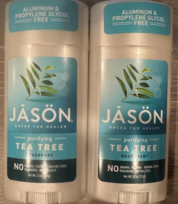 2 Jason очищающий чайное дерево дезодорант палочка 2,5 унц алюминий/пропиленгликоль бесплатно - Изображение 1 из 4