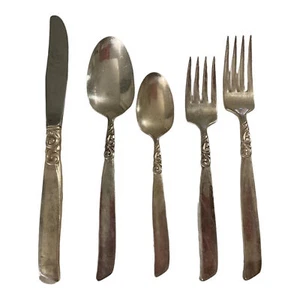 Community South Seas silver plate 5 pc place setting Fork Spoon Knife Silverware - Picture 1 of 6