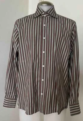 CAMISA DE VESTIR DOMENICO VACCA ALGODÓN A RAYAS PARA HOMBRE TALLA 42/16,5 Foto 1 de 4