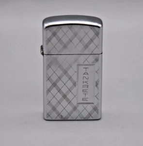 Slim Zippo 1957-58 Pinstriped Advertisement "Tankrete" - Picture 1 of 6