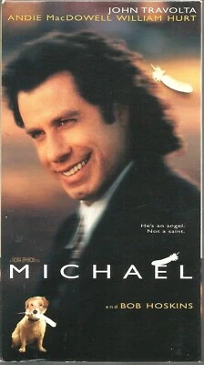 Michael VHS 1997 John Travolta Andie MacDowell William Hurt Drama Fantasy VTG PG - Imagem 1 de 4