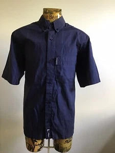 Le Coq Sportif Navy Blue Short Sleeved Shirt S Small 40” Chest VGC - Picture 1 of 9