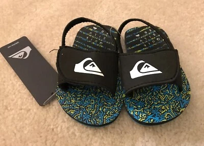 Novo com etiquetas! Sandálias de praia masculinas infantis mercúrio preto/azul largura ajustável tamanho 3 - Imagem 1 de 2