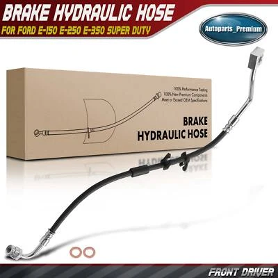 Гидравлический шланг переднего левого водительского тормоза для Ford E-150 E-250 E-350 Super Duty 1 шт. - Изображение 1 из 4