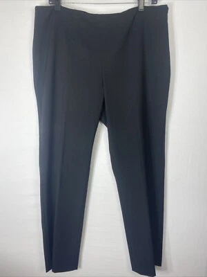 Pantalones de vestir Calvin Klein planos frontales cremallera pierna cónica negros talla 12 Foto 1 de 4