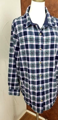 Lee Riders 女式长袖纽扣领格子法兰绒衬衫 XL 码 — 第 1/4 张图片