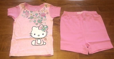 Camisa y pantalones cortos pijama de manga corta para niña pequeña Hello Kitty nuevo 5T Foto 1 de 3