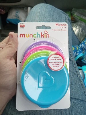 Tapas de copa milagrosa Munchkin, se adaptan a todos los estilos de copa milagrosa, multicolor, paquete de 4 Foto 1 de 2