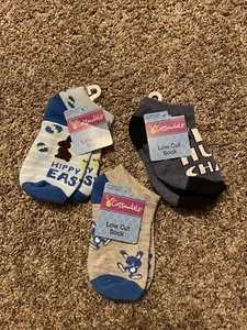 Cottondale Low Cut Size 10 5-4 Kids Easter Bunny Socks 3 Count - Picture 1 of 5