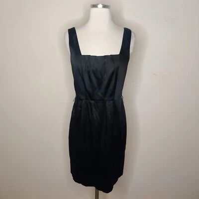 White House Black Market Satin Sheath Dress Size 4 Sleeveless Black - Image 1 of 4