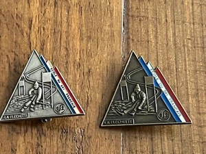 2 Broches de ski ESF FLECHETTE FRANCE BRONZE ARGENT Insigne médaille Brevet - Imagen 1 de 2