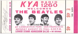 1 BEATLES UNUSED FULL CONCERT TICKET 1966 Candlestick Park laminated red reprint - Picture 1 of 1
