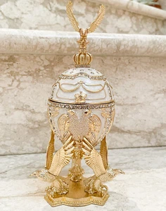 Faberge Musikeier Faberge Ei Stil Swarovski Set Feingold Dekor Abschluss - Bild 1 von 11