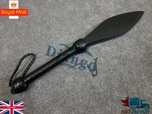 Real Top Grain Leather Braided 4 Slapper Crop Flogger Whip Dragon Tail Bullwhip - Picture 1 of 6