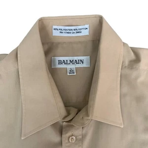 BALMAIN Button-Up Long Sleeve Dress Shirt Mens Size Large 16.5 34/35 - Picture 1 of 6
