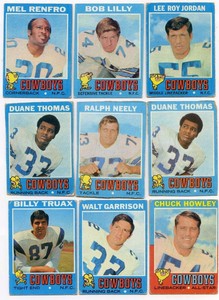 1971 TOPPS FOOTBALL DALLAS COWBOYS 9 CARD LOT W/ HOWLEY  LILLY  RENFRO  "HOF"
