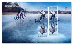 USA - CANADA 2017 Joint issue = HOCKEY HISTORY = Official FDC with 2 pairs - Picture 1 of 1