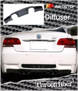 Carbon Fiber 3D Style Rear Bumper Diffuser Quad fit for 2008-13 BMW E92 Coupe M3 - Picture 1 of 1