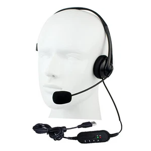 USB Headset with Noise Cancelling Microphone Chat for PC Laptop Call Center Use - Picture 1 of 9