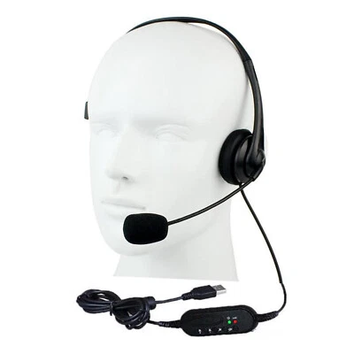 USB Headset with Noise Cancelling Microphone Chat for PC Laptop Call Center Use - Image 1 of 4
