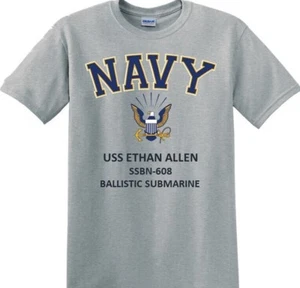 CAMISETA USS ETHAN ALLEN SSBN-608* SUBMARINO*NAVY EAGLE*. LICENCIA OFICIAL - Imagen 1 de 2