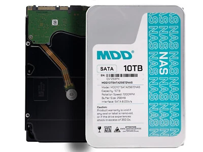 MDD 10TB 7200RPM 256MB Cache SATA 6.0Gb/s 3.5inch Internal NAS Hard Drive - Image 1 of 4